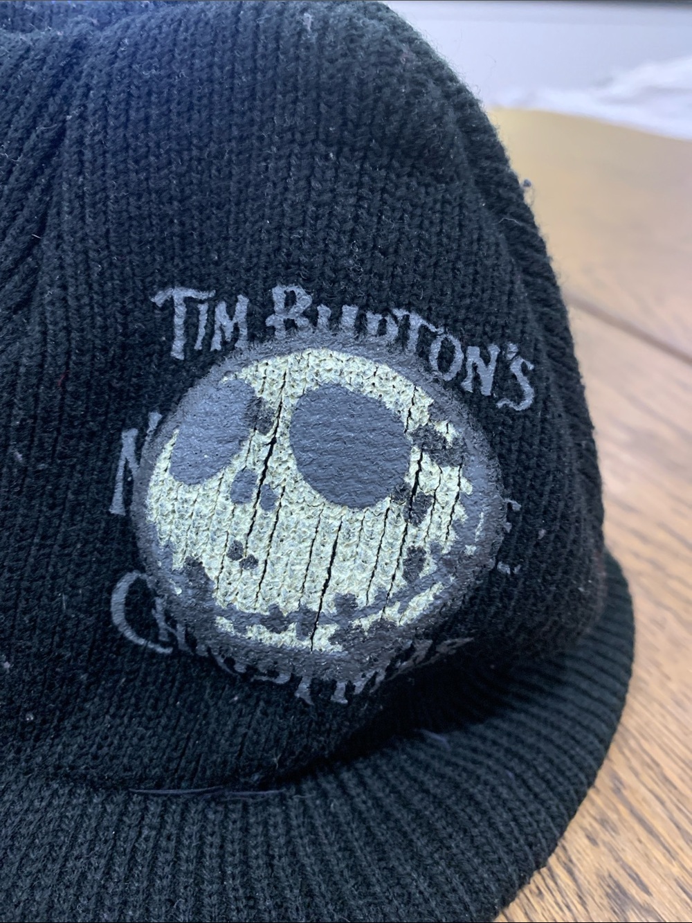 Tim Burton Black Knit Visor Beanie - Jack Skellington Graphic - Picture 2 of 2